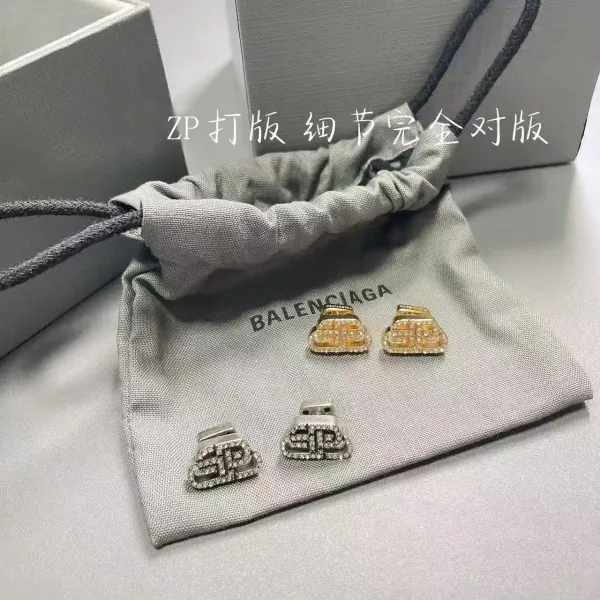 Balenciaga BB Logo Gold Earrings - 3