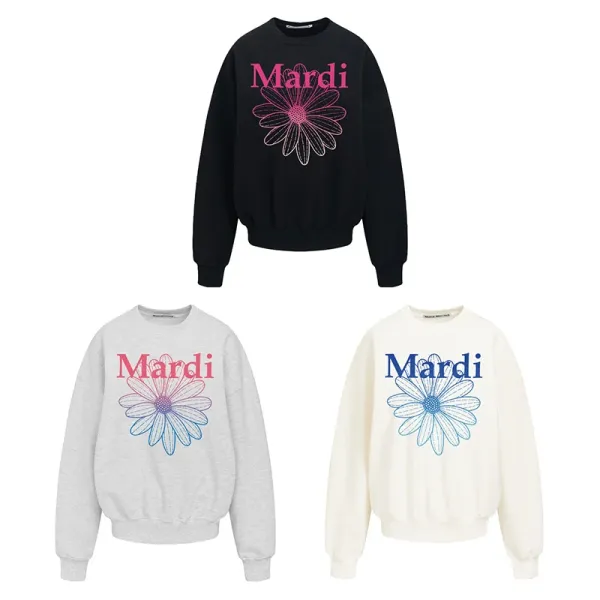Maison Margiela Mardi Daisy Print Cream Hoodie - 2