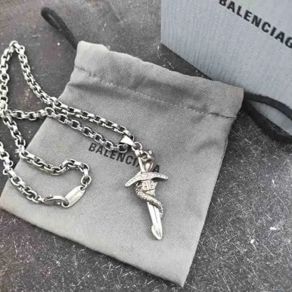 Balenciaga Sword Pendant Necklace Silver - 2