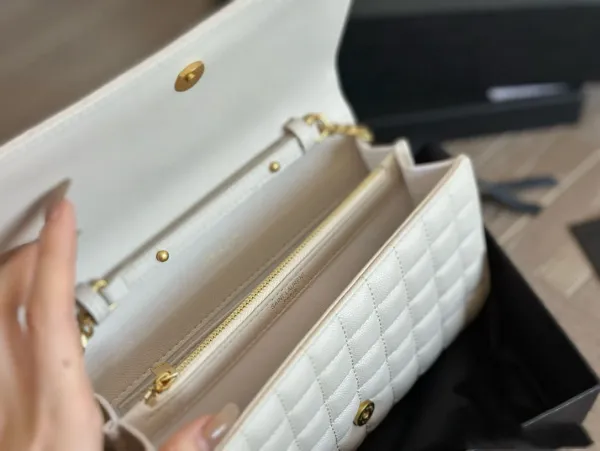Chanel Classic Flap Wallet in Off-White Quilted Caviar Leather - 9