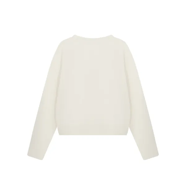 Mardi Mercredi Heart Embroidered Beige Cardigan - 16