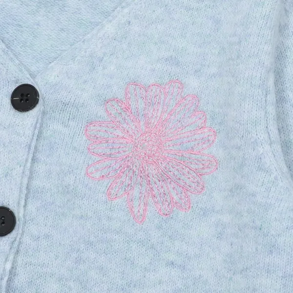 Maison Margiela Flower Embroidered Pink Cardigan - 16