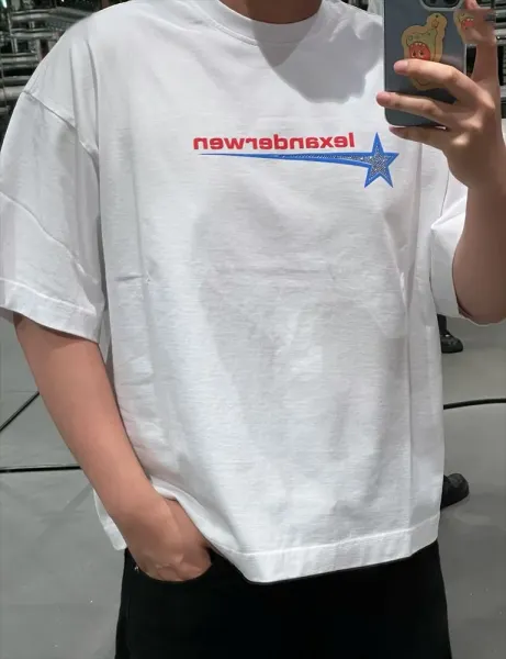 Alexander McQueen Star Logo Cropped White T-Shirt - 5