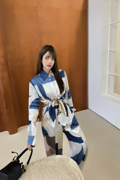 Fendi FF Logo Patchwork Shirt and Pants Set Multicolor - 8