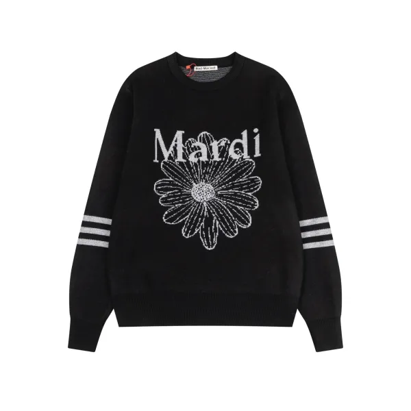 Maison Margiela Daisy Embroidered Sweater Black - 16