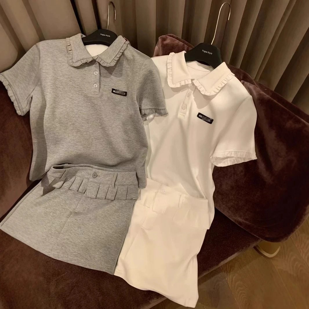 Letter Trim Short Sleeve Top and Shorts Set
