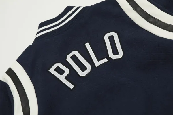 Polo Ralph Lauren Varsity Jacket Navy White Outerwear - 10