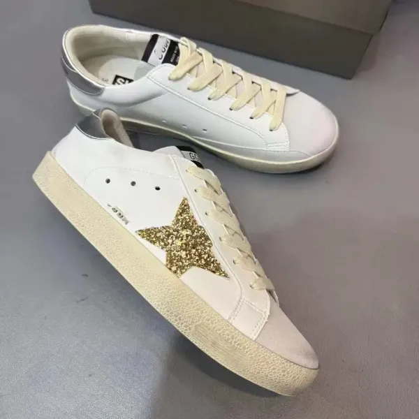 Golden Goose Superstar White Glitter Star Sneakers - 3