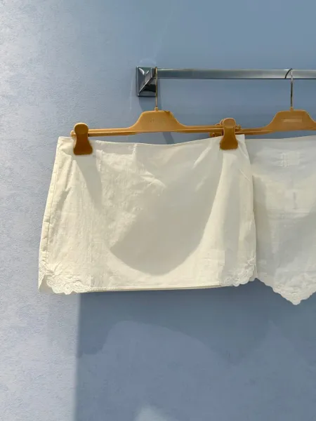 Miu Miu Lace-Trimmed Cotton Underwear White Underwear - 6