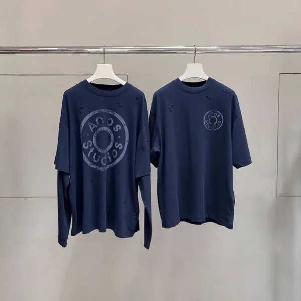Gallery Dept. Distressed Logo T-Shirt Navy - 4
