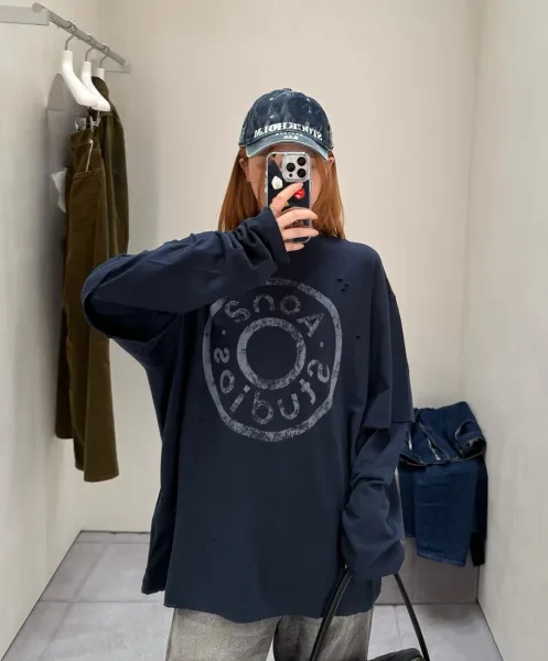 Gallery Dept. Distressed Logo T-Shirt Navy - 9