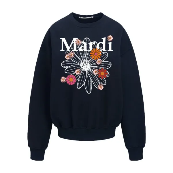 Mardi Floral Print Oversized Sweatshirt Gray - 7