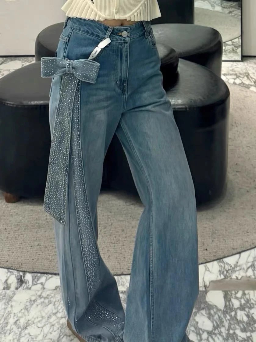 Gallery Dept. Crystal-Embellished Wide-Leg Jeans Light Wash - 5