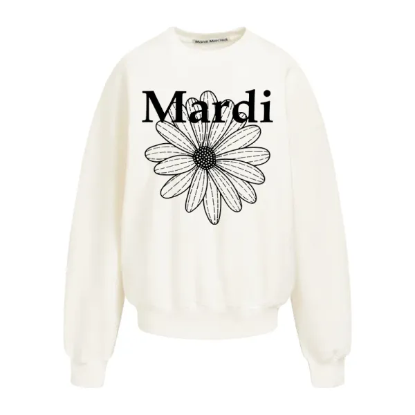 Maison Margiela Mardi Daisy Print White Hoodie - 4