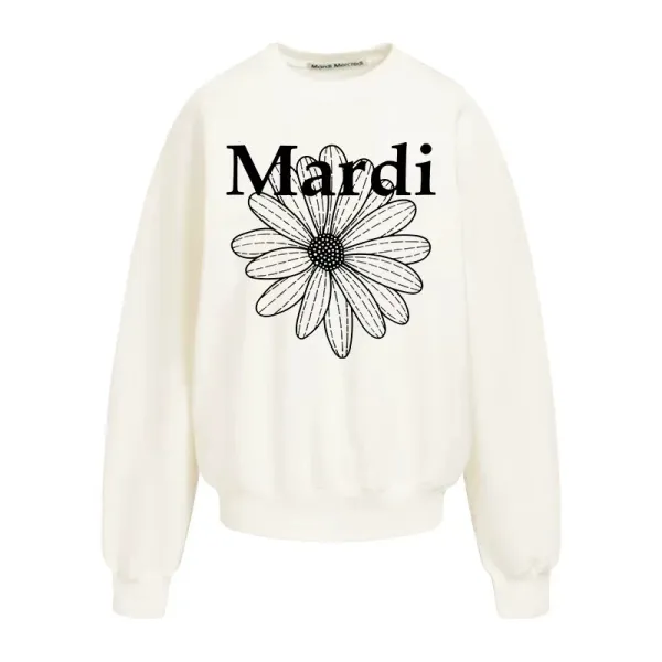Maison Margiela Mardi Daisy Print White Hoodie - 22