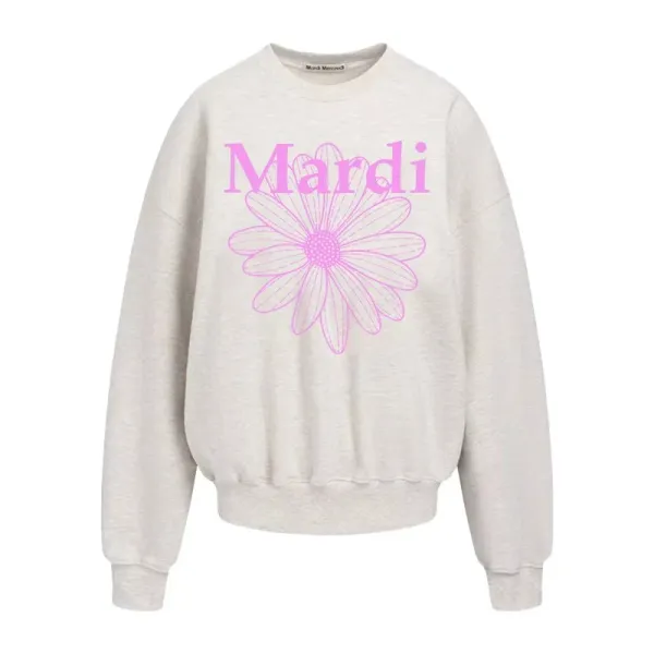 Maison Margiela Mardi Daisy Print White Hoodie - 30