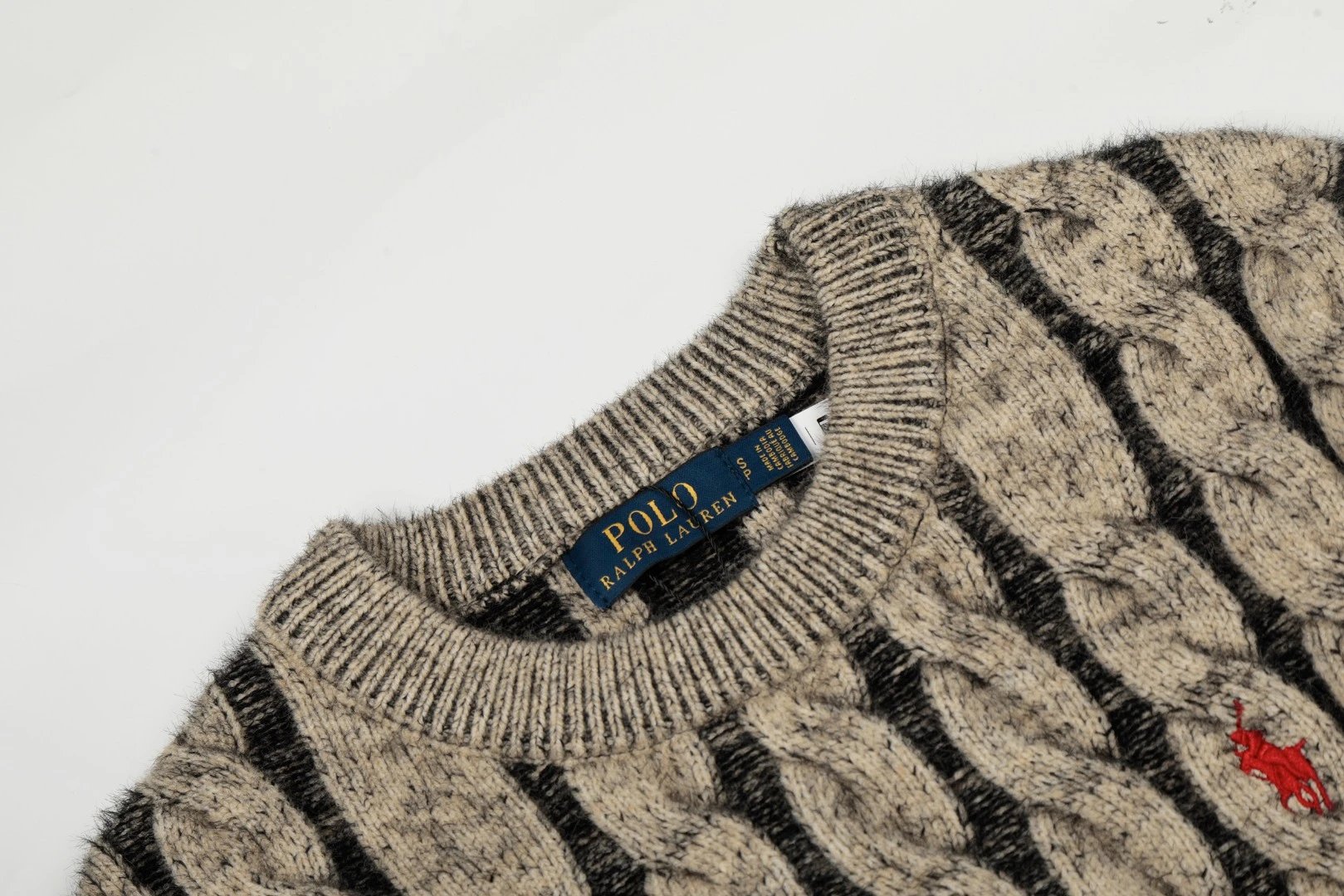 Polo Ralph Lauren Cable Knit Sweater Charcoal Gray Sweater - 10
