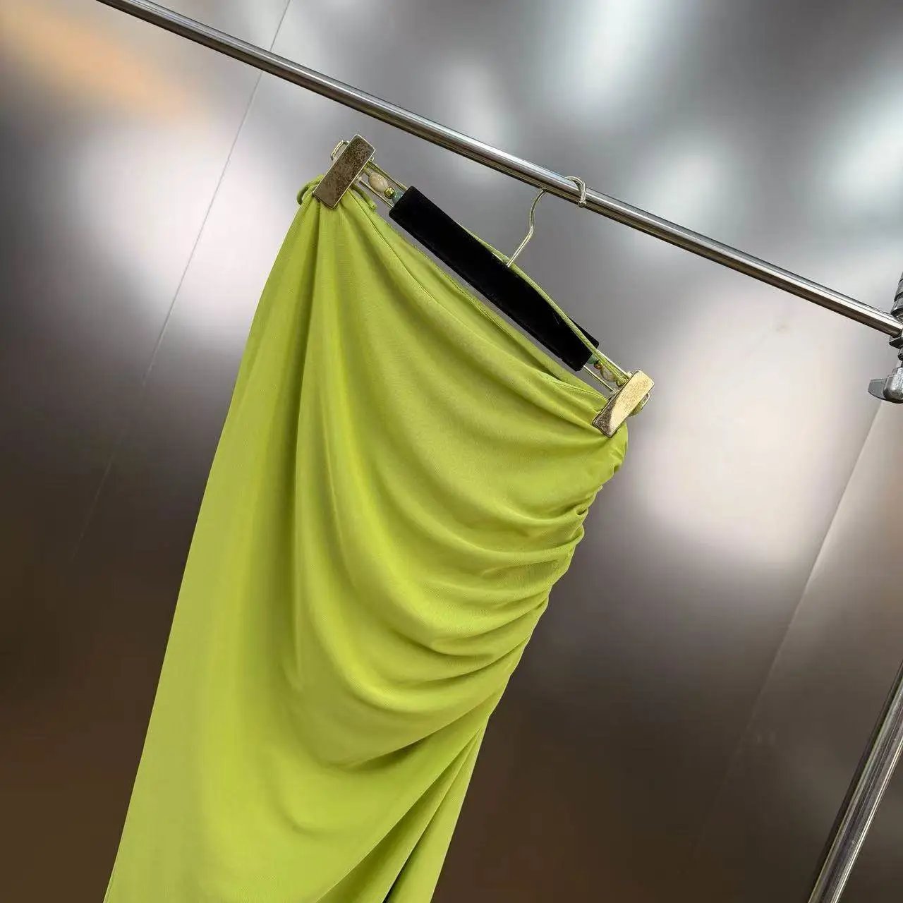 Lime Green Beaded Ruched Two-Piece Set - 18