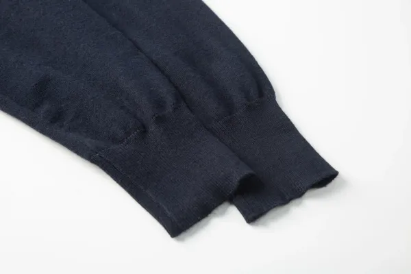 Miu Miu Logo-Embroidered Navy Knit Polo Sweater - 10