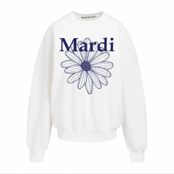 Maison Margiela Mardi Daisy Print White Hoodie - 25