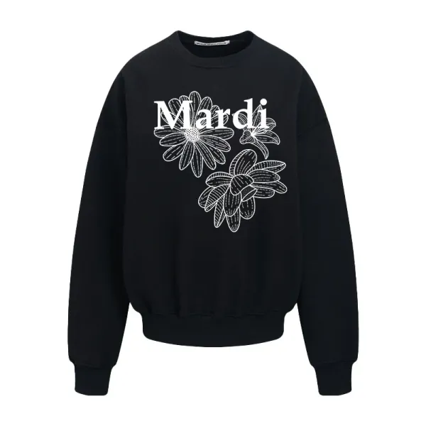 Mardi Floral Graphic Black Hoodie - 3