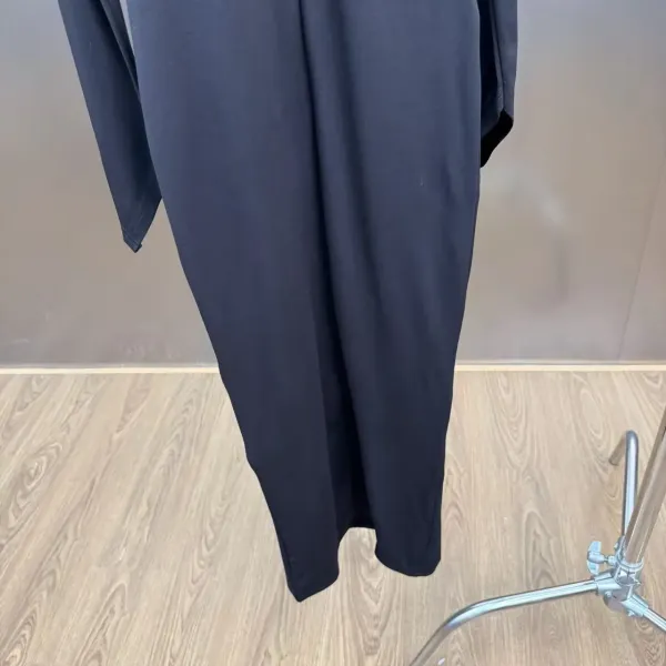 Zip-Panel Mock Neck Midi Dress in Black, White, and Brown - 10