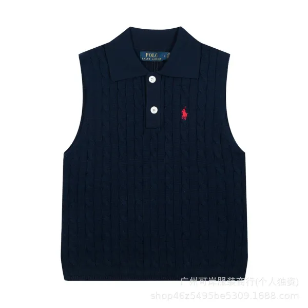 Polo Ralph Lauren Cable Knit Polo Vest Red - 5