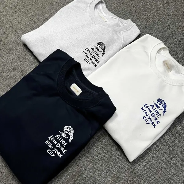 ALD. Logo Print Raglan Sleeve Crewneck Sweatshirt White - 30
