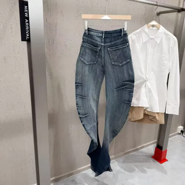 Gallery Dept. Distressed Flared Jeans Dark Wash - 8