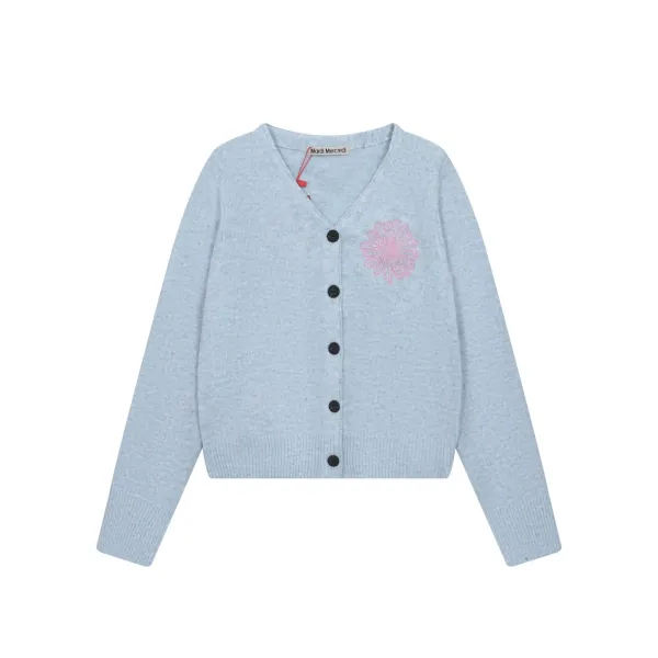 Maison Margiela Flower Embroidered Pink Cardigan - 13