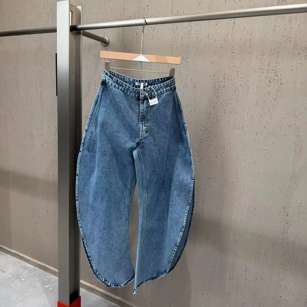 Unbranded Denim Sleeveless Peplum Top and Wide-Leg Jeans Set image 2