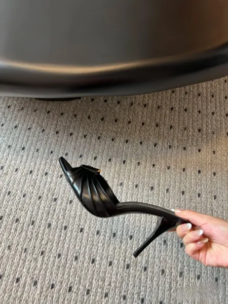 Saint Laurent Ruched Mule in Brown Leather Heels - 5