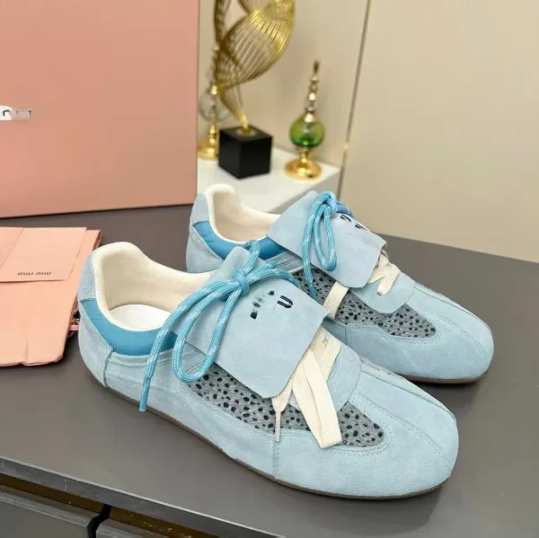 Miu Miu Cow Print Suede Sneakers - 5
