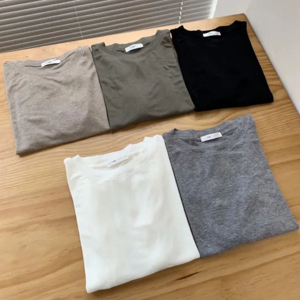 Design Ribbed Crewneck T-Shirt Olive Green T-Shirt - 6