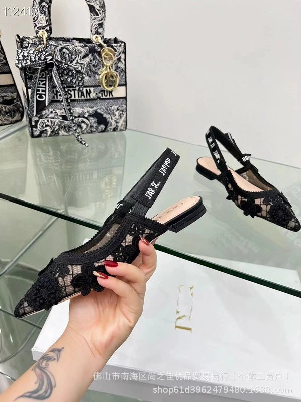 Dior J'Adior Lace Embellished Red Slingback Heels - 18