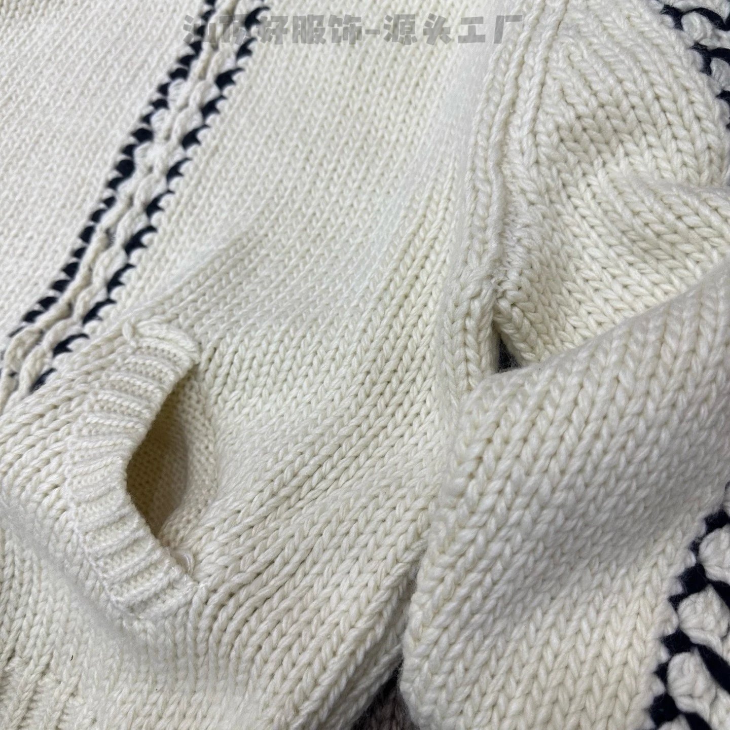 Hand-Knit Crochet-Trim Hooded Cardigan Beige Knit Cardigan - 18