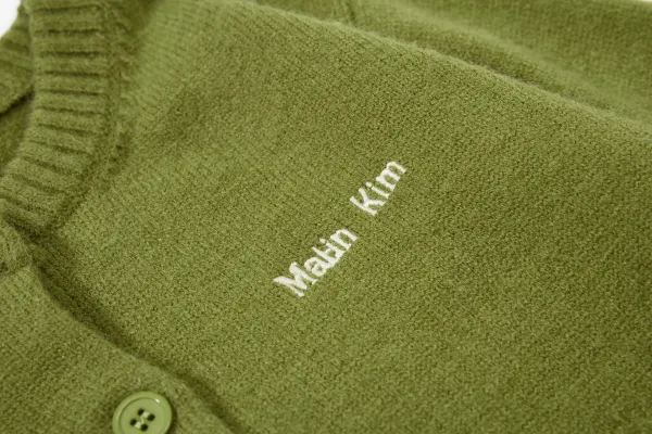 Mian Litt Olive Green Cropped Knit Cardigan - 33