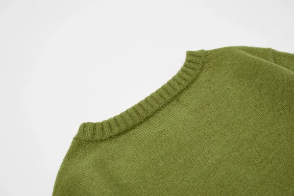 Mian Litt Olive Green Cropped Knit Cardigan - 35