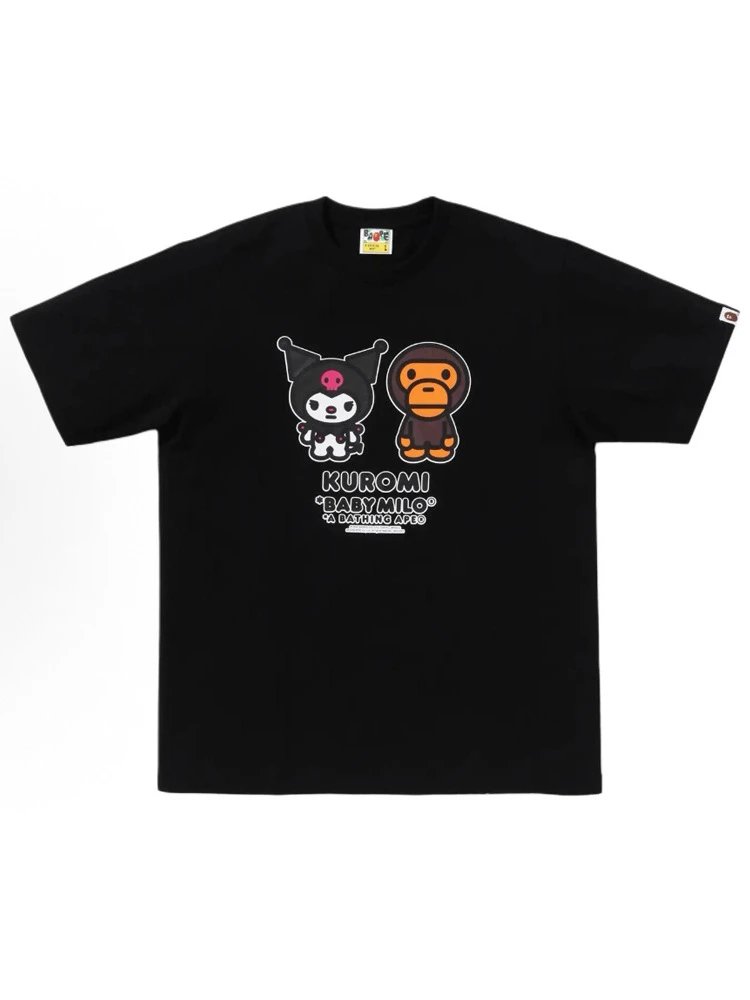 Hello Kitty x Baby Milo x A Bathing Ape Graphic Print Black T-Shirt - 6