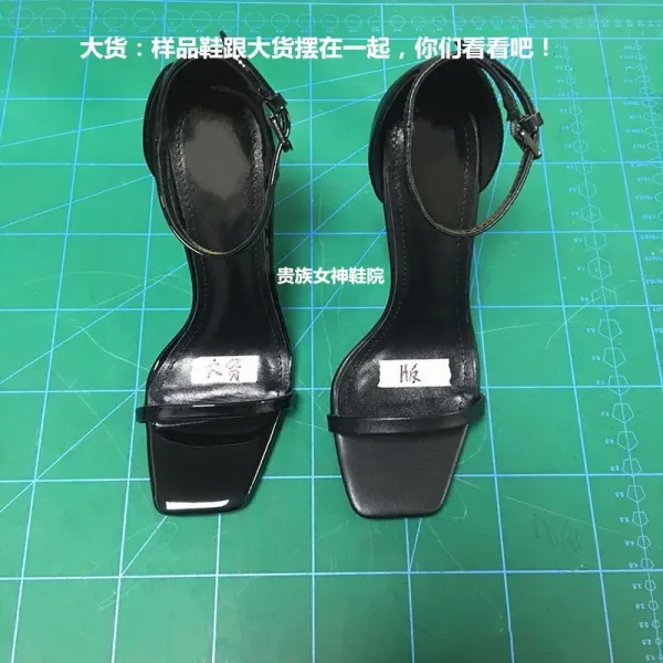 Saint Laurent Tribute Sandals Black Patent Leather Heels - 16