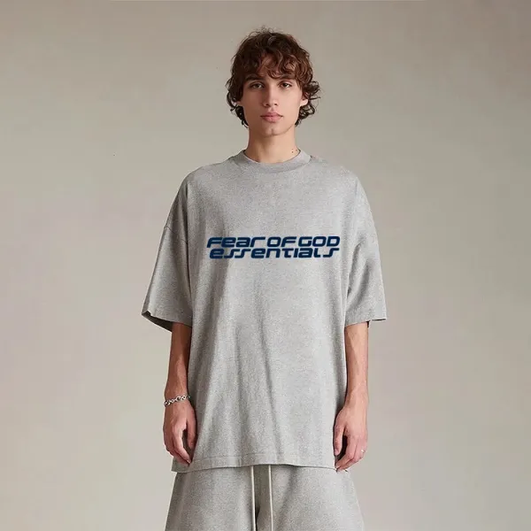 Fear of God Essentials Gray Oversized T-Shirt - 1