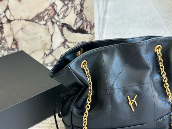Saint Laurent Loulou Medium Quilted Leather Gray Shoulder Bag - 4