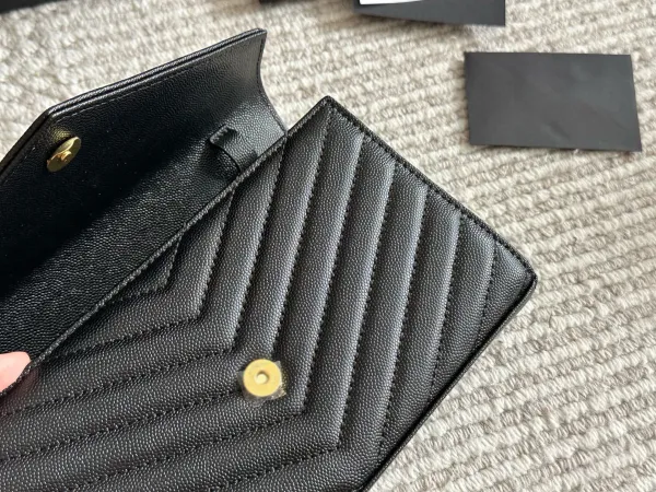 Saint Laurent Monogramme Envelope Wallet in Off-White with Gold Hardware - 5