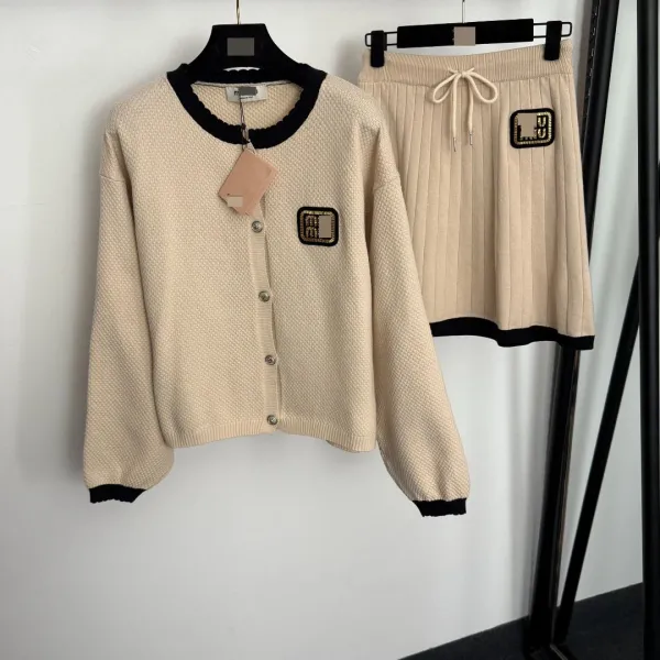 MMY Logo-Embellished Knit Cardigan and Ribbed Shorts Set Black - 5
