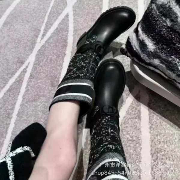 Off-White x Moncler Genius Logo-Print Combat Boots - 5