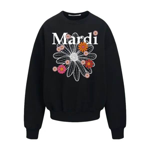 Mardi Floral Print Oversized Sweatshirt Gray - 6