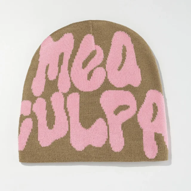 Unbranded Hats Knitted Beanie with Oversized Lettering product detail image 13