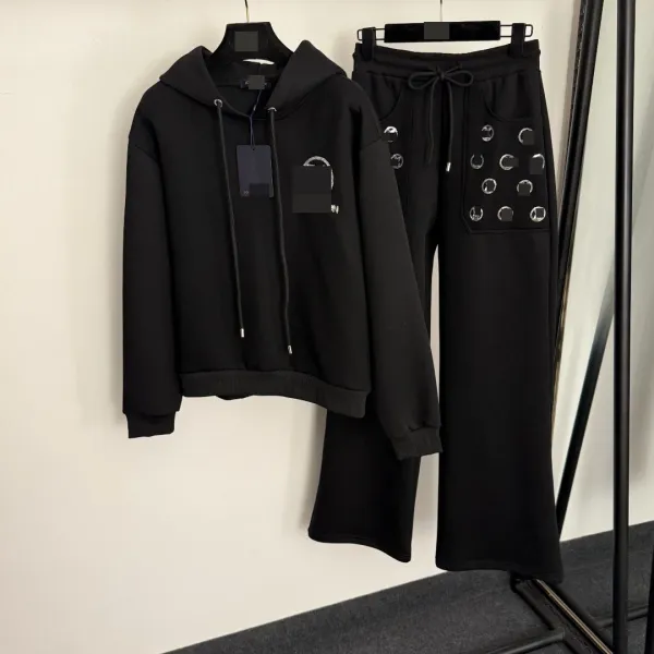 Off-White x Unknown Collaborative Cropped Hoodie and Embellished Sweatpants Set Gray - 4