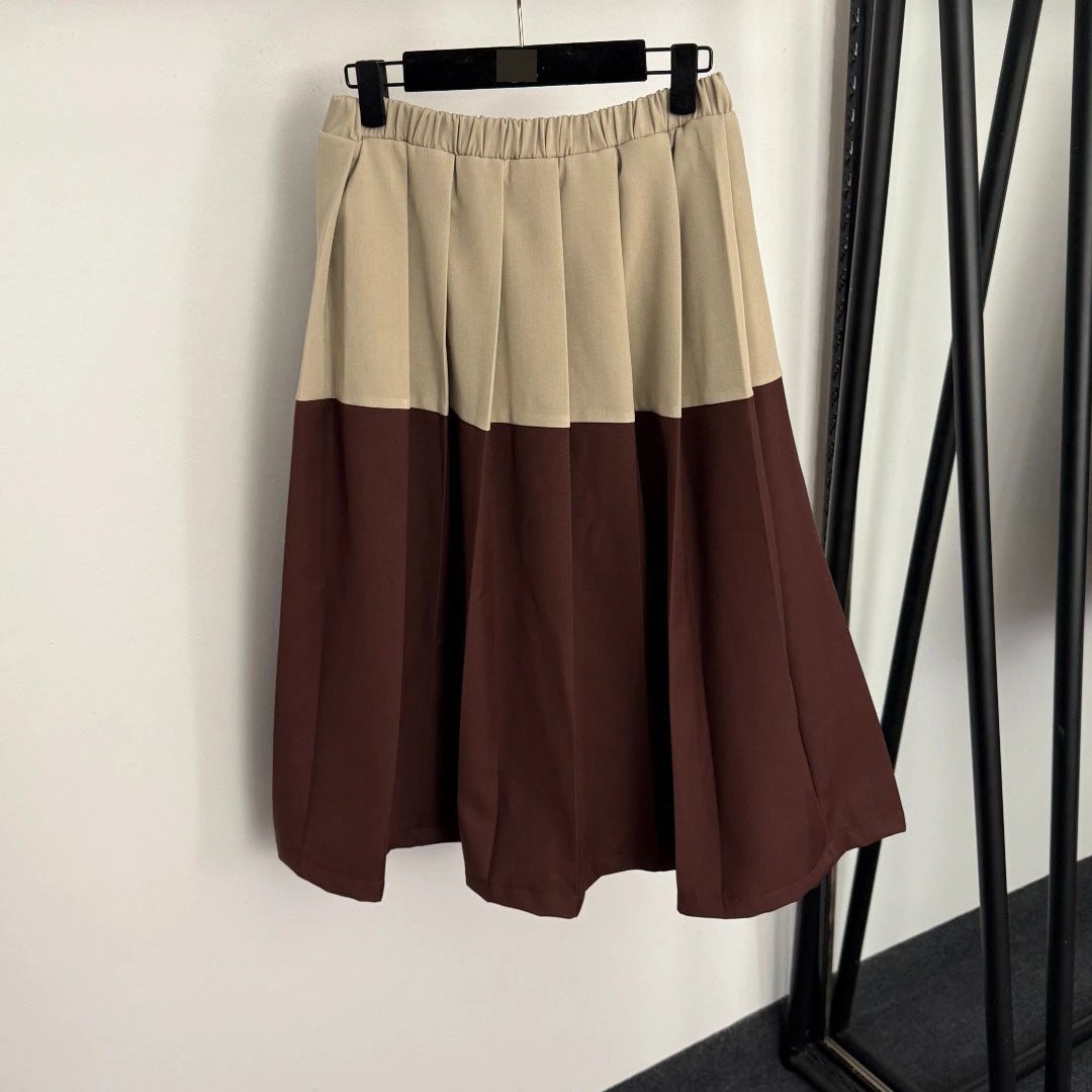 MMY Cropped Color-Block Track Jacket Beige and Burgundy Outerwear - 8