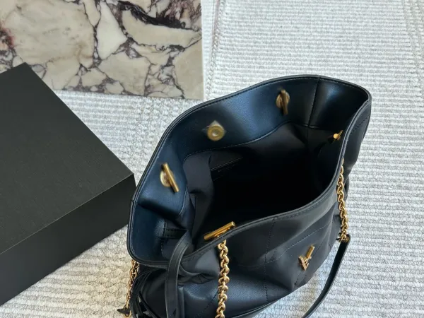 Saint Laurent Loulou Medium Quilted Leather Gray Shoulder Bag - 7